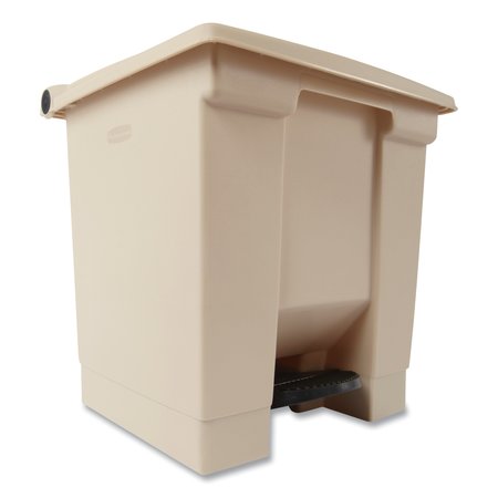 Rubbermaid Commercial 8 gal Square Trash Can, Beige, Top Door, Plastic FG614300BEIG